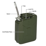 20L 0.6mm Fuel Oil Petrol Diesel Storage Can with British Style Pour Tube Army Green