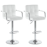 2pcs 60-80cm 6 Checks Round Cushion  Armrest Bar Stool White