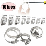 101 Pcs Assorted Stainless Steel Hose Clamp Kit With No Driver Jubilee Clips Set