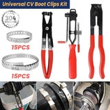 43Pcs Universal CV Boot Clips Kit Stainless Steel & CV Joint Crimp Clamp Pliers