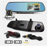 4.3"Dual Lens HD Car DVR Dash Cam Front and Rear Mirror Camera Video Recorder UK