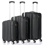 3 Pcs Suitcase Lightweight ABS Carry-on Hand Luggage 4 Spinner Wheels Trolley Case