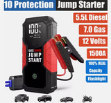 12V Car Jump Starter 1500A Battery Booster Charger Tester Power Bank Rescue Pack