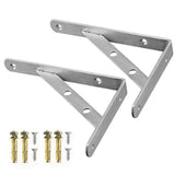 2Pcs Heavy Duty L Shaped Angle Shelf Brackets Support Stainless Wall Mounted