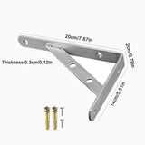 2Pcs Heavy Duty L Shaped Angle Shelf Brackets Support Stainless Wall Mounted