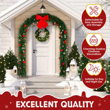 240*40*265cm  PVC Christmas Arch with Ornaments Holiday Arch Decoration Green