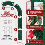 240*40*265cm  PVC Christmas Arch with Ornaments Holiday Arch Decoration Green