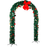 240*40*265cm  PVC Christmas Arch with Ornaments Holiday Arch Decoration Green