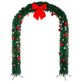 240*40*265cm  PVC Christmas Arch with Ornaments Holiday Arch Decoration Green