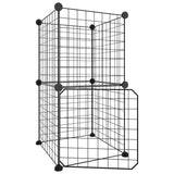 vidaXL 8-Panel Pet Cage with Door Black 35x35 cm Steel