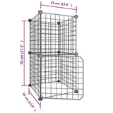 vidaXL 8-Panel Pet Cage with Door Black 35x35 cm Steel