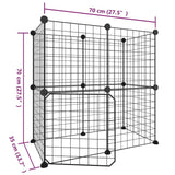 vidaXL 12-Panel Pet Cage with Door Black 35x35 cm Steel