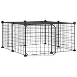 vidaXL 12-Panel Pet Cage with Door Black 35x35 cm Steel