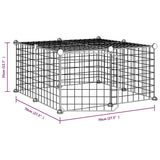 vidaXL 12-Panel Pet Cage with Door Black 35x35 cm Steel