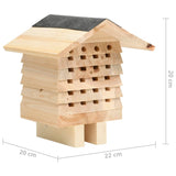 vidaXL Bee Hotel Solid Firwood 22x20x20 cm