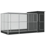 vidaXL Aviary with Extension Silver 416x203x216 cm Steel