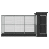 vidaXL Aviary with Extension Silver 416x203x216 cm Steel