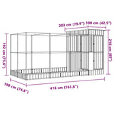 vidaXL Aviary with Extension Silver 416x203x216 cm Steel