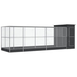 vidaXL Aviary with Extension Silver 623x203x216 cm Steel