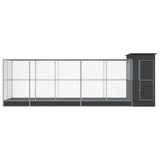 vidaXL Aviary with Extension Silver 623x203x216 cm Steel