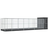 vidaXL Aviary with Extension Silver 830x203x216 cm Steel