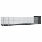 vidaXL Aviary with Extension Silver 1037x203x216 cm Steel