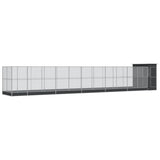 vidaXL Aviary with Extension Silver 1244x203x216 cm Steel