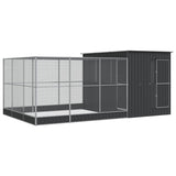 vidaXL Aviary with Extension Silver 497x303x216 cm Steel