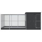 vidaXL Aviary with Extension Silver 497x303x216 cm Steel