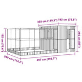 vidaXL Aviary with Extension Silver 497x303x216 cm Steel