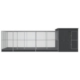 vidaXL Aviary with Extension Silver 704x303x216 cm Steel