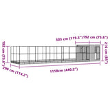 vidaXL Aviary with Extension Silver 1118x303x216 cm Steel