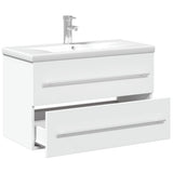 vidaXL Bathroom Sink Cabinet with Built-in Basin White