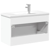 vidaXL Bathroom Sink Cabinet with Built-in Basin White