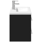 vidaXL Bathroom Sink Cabinet with Built-in Basin Black