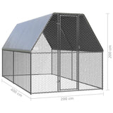 vidaXL Chicken Cage 2x4x2 m Galvanised Steel