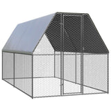 vidaXL Chicken Cage 2x4x2 m Galvanised Steel