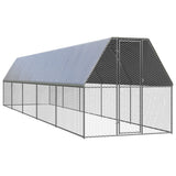 vidaXL Chicken Cage 2x10x2 m Galvanised Steel