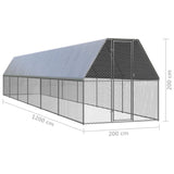 vidaXL Chicken Cage 2x12x2 m Galvanised Steel