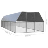 vidaXL Chicken Cage 3x10x2 m Galvanised Steel