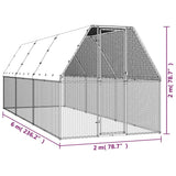 vidaXL Chicken Cage 2x6x2 m Galvanised Steel