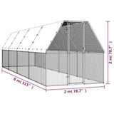 vidaXL Chicken Cage 2x8x2 m Galvanised Steel