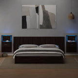 vidaXL Bed Headboard with Cabinets Brown Oak 240 cm Engineered Wood