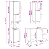 vidaXL 3 Piece Bathroom Furniture Set Sonoma Oak Engineered Wood