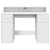 vidaXL Desk with LED Lights White 120x55x91 cm Engineered Wood