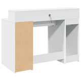 vidaXL Desk with LED Lights White 120x55x91 cm Engineered Wood