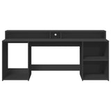 vidaXL Desk with LED Lights Black 200x55x91 cm Engineered Wood