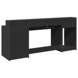 vidaXL Desk with LED Lights Black 200x55x91 cm Engineered Wood