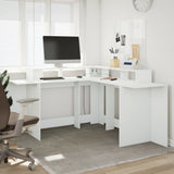 vidaXL Desk with LED Lights White 152x152x91 cm Engineered Wood