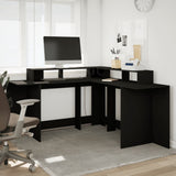 vidaXL Desk with LED Lights Black 152x152x91 cm Engineered Wood